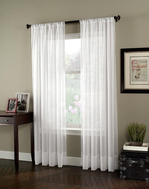 Curtainworks Soho Voile Curtain Panel, 144", Winter White...