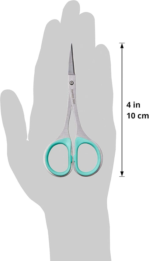 Beaditive Sewing and Embroidery Scissors Set (2 Pc.) Curved and Straight, Sharp, Stainless-Steel Design | Precision Tips, Ergonomic Rubber Handle ...
