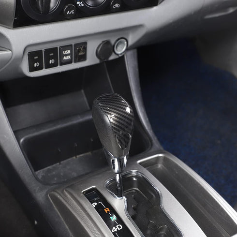 ABS Carbon Fiber Grain Gear Shift Knob Cover Head Trim Cover Interior Moulding Decoration Sticker Accessories for Toyota Alphard 2011-2014 for Toy...