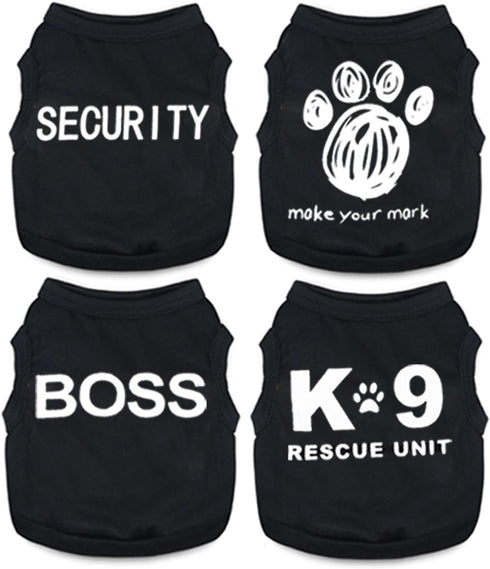 4 Pieces Puppy Clothes Dog Shirt for Small Dogs Boy Male Dog Clothes Teacup Yorkie Clothes Funny Pattern Breathable Lightweight Soft Puppy Shirt A...