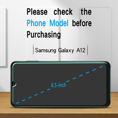 Slanku (3 Pack) Screen Protector for Samsung Galaxy A12 Tempered Glass, Bubbles Free, Anti-Scratch, Easy to install, Case Friendly, 9h-Hardness......
