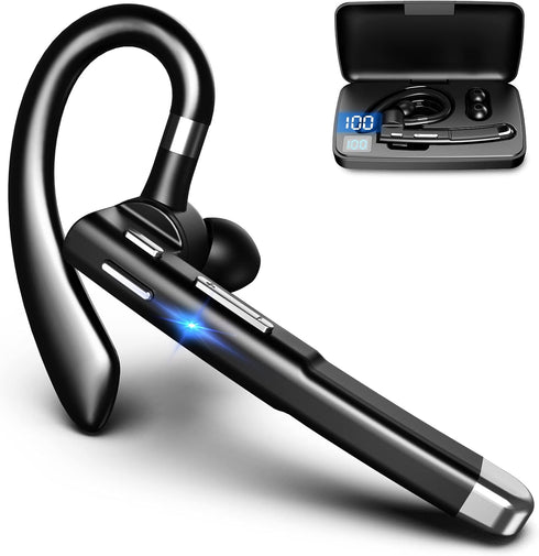 Bluetooth Headset for Cell Phones 500Hrs Standby Time with LED Charging Case 270 Degrees Rotatable Mic Hands Free Bluetooth 5.1 Version......
