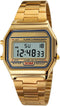VIGOROSO Men Lady Vintage Retro Gold Stainless Steel Digital Casual Watch Alarm Stopwatch(Gold)...