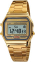 VIGOROSO Men Lady Vintage Retro Gold Stainless Steel Digital Casual Watch Alarm Stopwatch(Gold)...