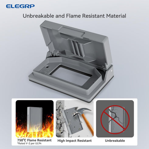 ELEGRP Horizontal Outdoor Cover for Decotative Receptacles, Weatherproof Wall Plate, Outdoor Electrical Outlet Cover, Standard Size 1-Gang 4.77” x...