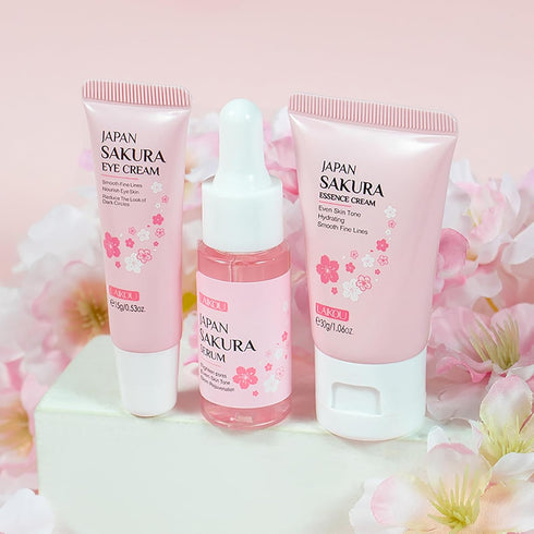 Skin Care Set JAPAN SAKURA Women Beauty Gift Sets Skin Care Kit with Serum, Eye Cream, Face Cream Travel Kit for Women Wife Mom Teen Girls TSA-fri...