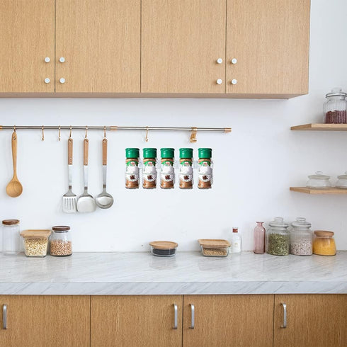 40 Spice Gripper Clips, 8 Strips Spice Racks Hold 40 Plastic Heavy Jars Bottles for Cabinet Door...