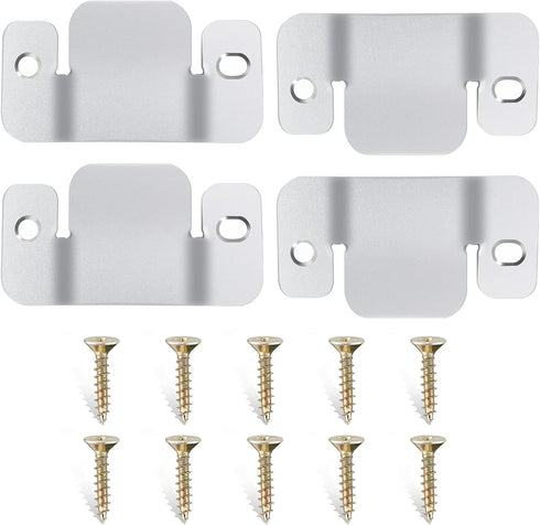 4 Pcs Sectional Couch Connectors Metal Couch Clips Sofa Connector Interlocking Furniture Connector with 10 Pcs Screws...