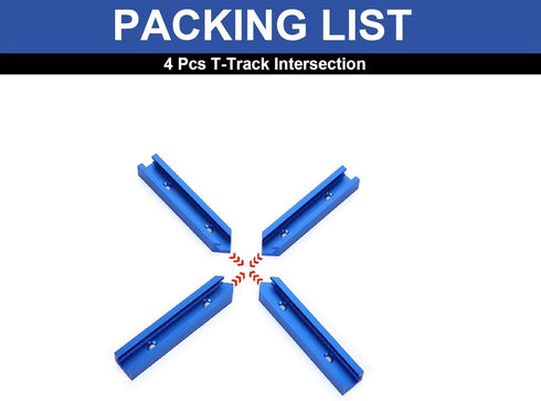 1Set T-Track Intersection kit Blue for Woodworking, Universal Aluminum T Tracks Tool Accessories...