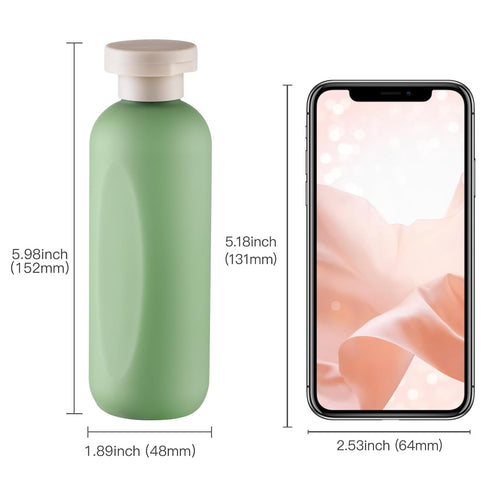 6.7oz Travel Shampoo Bottle, Empty Plastic Squeeze Bottles with Flip Cap, 4PCS Lotion Container for Toiletries (200ml, Green)...