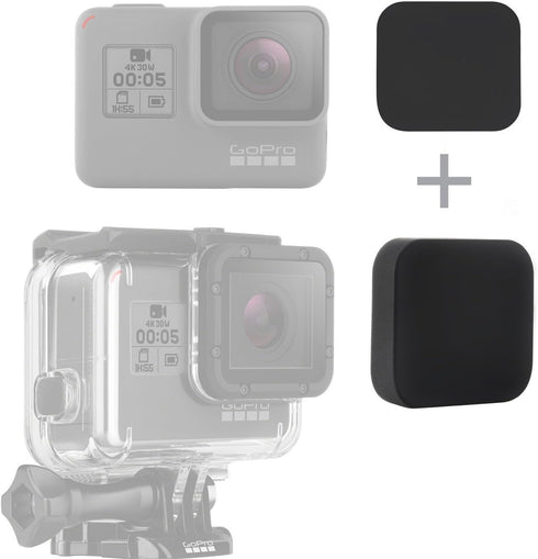 SOONSUN Silicone Lens Cap Cover Kit for GoPro Hero 5 6 7 Black Hero(2018) Camera and Housing Case (Included 2 x Lens Caps for Hero5 6 7 Black Came...