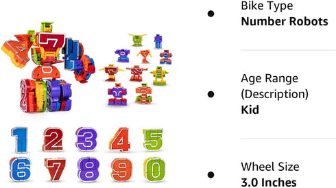 Lydaz Number Bots Math Toys for Kids, Preschool Learning Activities Games Toys, Number Robots Block Autism STEM Education Toys, Classroom Carnival...