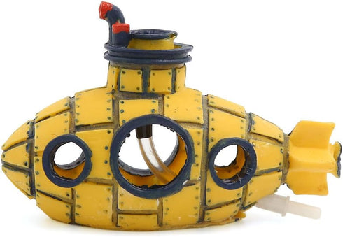 uxcell Aquarium Fish Tank Decoration Bubble Maker Yellow Spaceship Ornament 13x6x8cm...