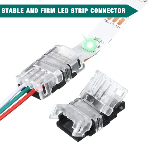11 Pieces 3 Pin LED Strip Connectors Tunable 10 mm LED Strip Light Connectors LED Strip Connector Terminal for WS2811 WS2812B SK6812 LED Strip No ...