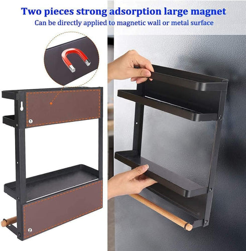 Dr.BeTree Magnetic Spice Rack for Refrigerator Magnetic Paper Towel Holder Shelf Fridge Magnet Organizer Spice Rack Organizer Kitchen Organization...