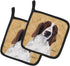 Caroline's Treasures SC9131PTHD Springer Spaniel Wipe Your Paws Pair of Pot Holders Kitchen Heat Resistant Pot Holders Sets Oven Hot Pads for Cook...