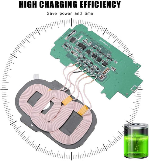 Wireless Charging Module DIY QI Standard 3 Coils Circuit Board Wireless Charging Transmitter, 5V 2A...