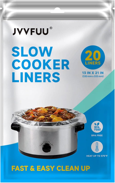 Slow Cooker Liners 3-8 Quart, Cooking Bags Large Size 13"x 21", Slow Cooker Bags Disposable Oval Large For Crock Pot (20)...