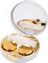 Honbay Fashion Marble Contact Lens Case Portable Contact Lens Box Kit with Mirror (Round) (Gold)...