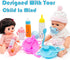 Baby Doll Accessories Magic Bottle set Magic Disappearing Milk Juice Bottles Sippy Cups with Pacifiers Bowl Spoons, Doll Bottle Toys Feeding Prete...