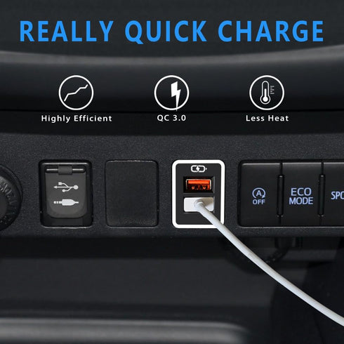 Car Charger QC3.0 Fast Charge,for Toyota Dual USB Port Socket Fast Charging, with LED Light Show,Compatible Smartphones,Tablet or Other USB Device...