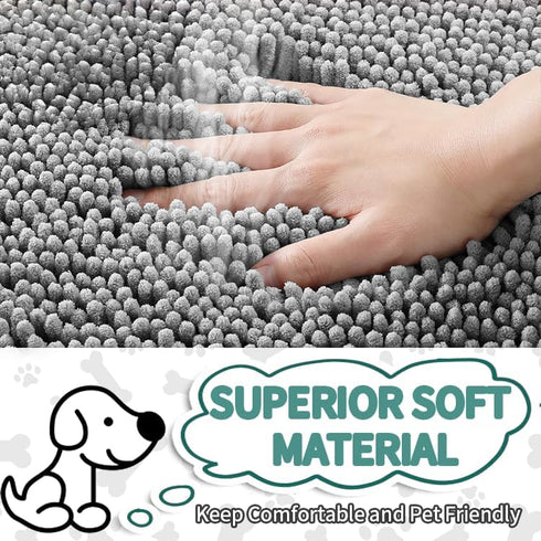 Mud Mats for Dogs Large Soft Microfiber Dog Mat for Muddy Paws Absorbent Dog Door Mat with Non Slip Backing Dog Rugs for Muddy Paws Quick Dry Mud ...