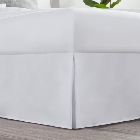 Nestl White Bed Skirt Queen Size - 14 Inch Drop Brushed Microfiber Skirts Hotel Quality Pleated Shrinkage & Fade Resistant...