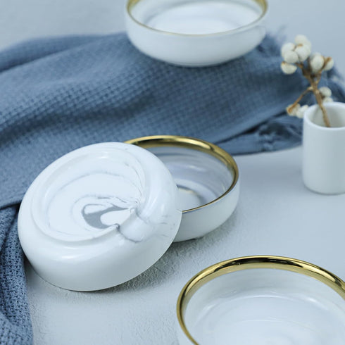 Colias Wing 3.5 Inch Elegant&Attractive Marble Pattern Stylish Design Multipurpose Porcelain Side Dish Bowl Seasoning Dishes Soy Dipping Sauce Dis...