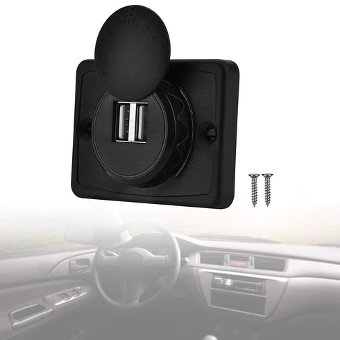 12V USB Outlet, USB Socket Power Outlet with LED Indicator, 12V-24V Dual USB Socket for Car Ship Boat Yacht Marine...