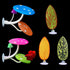 5 pcs Betta Mushroom Hammock + Leaf Pads Fish Tank Silicone Soft Aquarium Fish Playing Pads with Suction Cup Aquarium Ornament Fish Tank Decoratio...