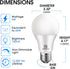 Energetic 4-Pack Light Bulbs 60 Watt Equivalent, A19 Daylight LED Light Bulbs, 15000 Hrs, E26 Base, UL Listed, Non-Dimmable, 9W 5000K Daylight Lig...