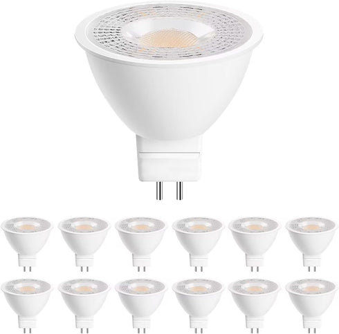12 Pack MR16 GU5.3 LED Bulb 50W Halogen Equivalent, 5W 3000K Soft White, 450 Lumens, 38 Degree Spot Lighting for Indoor/Outdoor Flood Track Recess...
