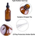 Super Z Outlet 2oz Amber Glass Bottles with Glass Eye Dropper Dispenser for Essential Oils, Chemistry Lab Chemicals, Colognes & Perfumes (6 Pack)...