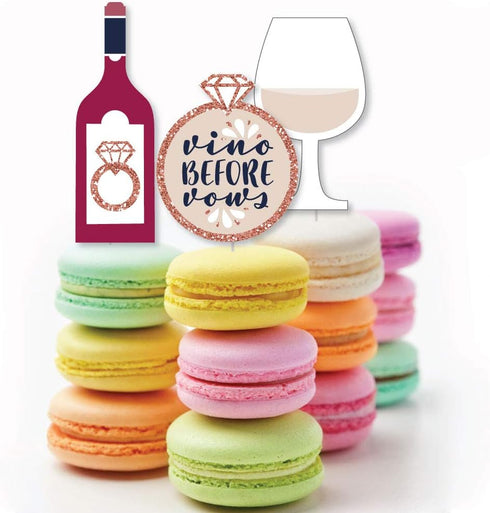 Big Dot of Happiness Vino Before Vows - DIY Shaped Winery Bridal Shower or Bachelorette Party Cut-Outs - 24 Count...