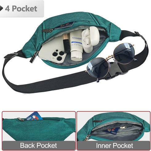 Fanny Pack for Men Women,Crossbody Waist Bag Pack,Belt Bag for Travel Walking Running Hiking Cycling,Easy Carry Any Phone,Wallet (Green)...