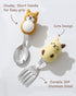 Toddler Utensils Baby Fork and Spoon Set with Case Food Grade 18/10 Stainless Steel Kids Silverware for Self Feeding Travel Flatware with Cute Han...