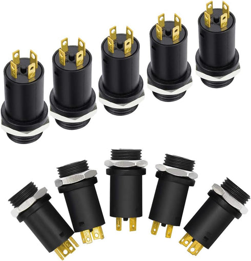 10pcs 3.5mm Mini Stereo Female Jack Socket Plug with Nuts 3.5mm Stereo Panel Mount Jack Solder Connector Headphone Audio Video Vertical Socket 4 P...