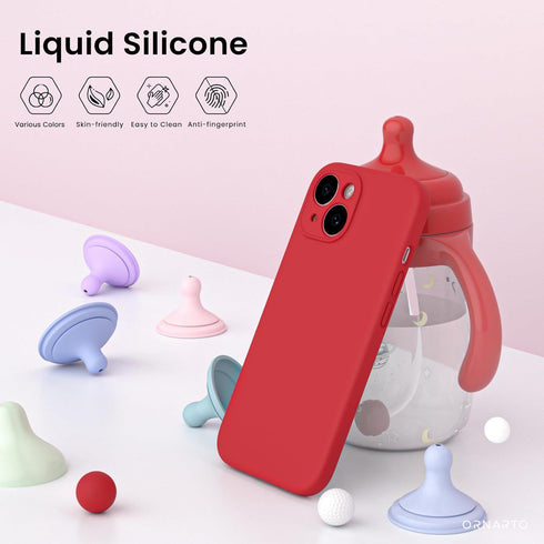 ORNARTO Compatible with iPhone 15 Case Shockproof with Screen Protectors, Waterproof Liquid Silicone Rubber Full Cover Protective Case for iPhone ...