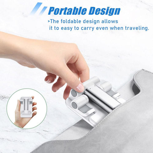 Cell Phone Stand, Angle Height Adjustable Cell Phone Holder with Silicon Pad for Desk Fully Forldable Mobile Phone Holder Compatible with All Mobi...