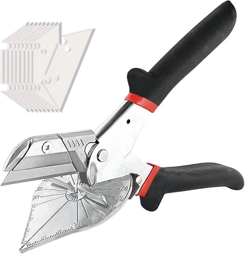 10 Pack Miter Shears Blade Replacement SK5 Steel Sharp Trunking Angle Shear Cutter Spare Blades for PVC PE Plastic Pipe Angular Scissors Chamfer S...