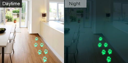 Marsway Cute Paw Print Night Luminous Removable Kids Room Wall Decal Glow in The Dark Decorative Sticker...