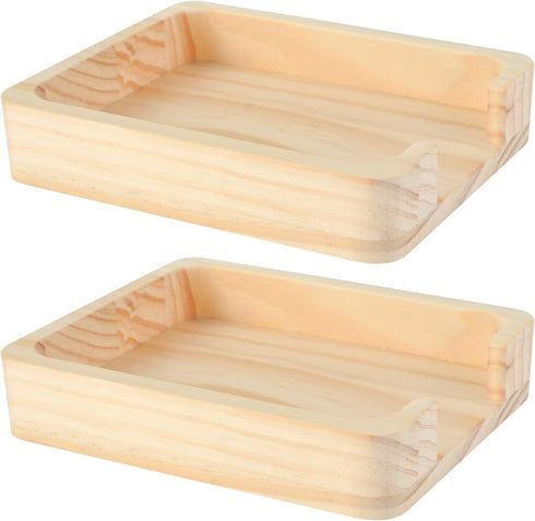 2 Pieces 4x6 Memo Holder Desk Memo Pad Holder for Desk 4x6 Paper Tray Holder Wooden Paper Holder for Desk Note Card Holder Fits 4 x 6 Inches Note ...