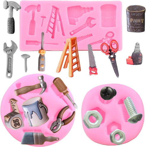 Mujiang Construction Tools Fondant Silicone Molds For Chocolate Candy Sugarcraft Cupcake Topper Cake Decorating...