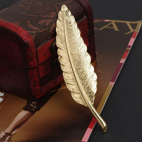Gentlemen Suit Gold Brooches Elegant Elegant Leaf Suit Clip Collar Pin Brooch Unisex (big gold)...