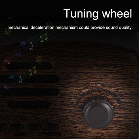 Wireless Bt Speaker, Portable Wooden Retro Desktop Speaker Bass Stereo FM Radio Speaker Support USB TF Card Fit for Travel Home Beach Bathroom Out...
