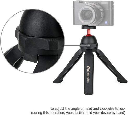 Mini Tripod for Camera, Handheld Video Tabletop Tripod with 360° Ball Head for Sony ZV-1 RX100VII RX100 VI RX100V A7C A6100 A6300 A6400 CX405 AX33...