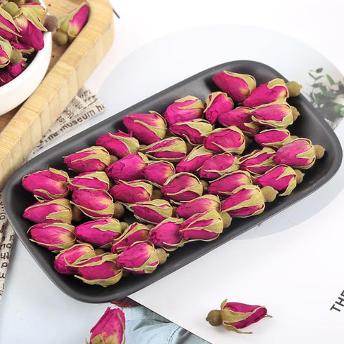 MQUPIN Rose Bud Tea Dried Red Rose-100% Natural Pure Flower Edible Buds Tea Culinary Food Grade Red Rosebud for Drinking DIY Gift(Red Rosebud (90g...