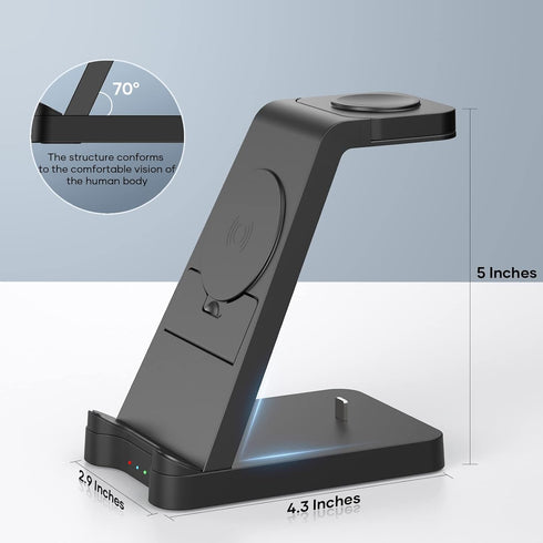3 in 1 Charging Station for Apple Products - Wireless Charging Station for Multiple Devices - Phone and Watch Charger Stand for iPhone 15/14/13/12...
