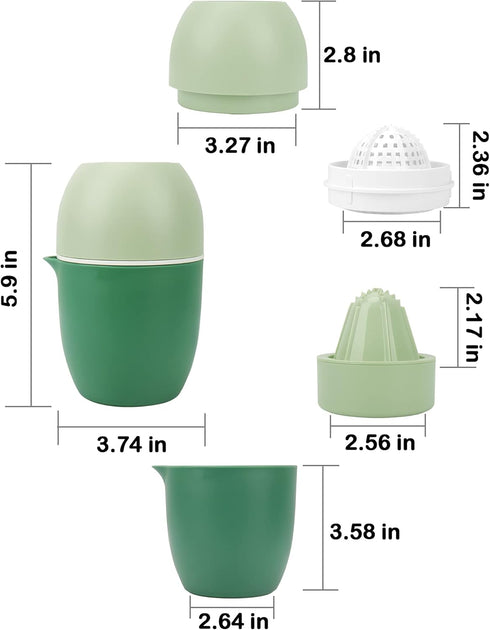 Hand Juicer - Citrus Juicer with Lemon Shape - Hand Lemon Juicer with Two Press Options for Different Fruits (Green)...