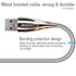 Metal Braided Cord, USB Charging Cable, Stainless Steel, Strong Durable Wire, Tangle Free, Data sync high Speed 3.3ft, Silver Charger Cable...
